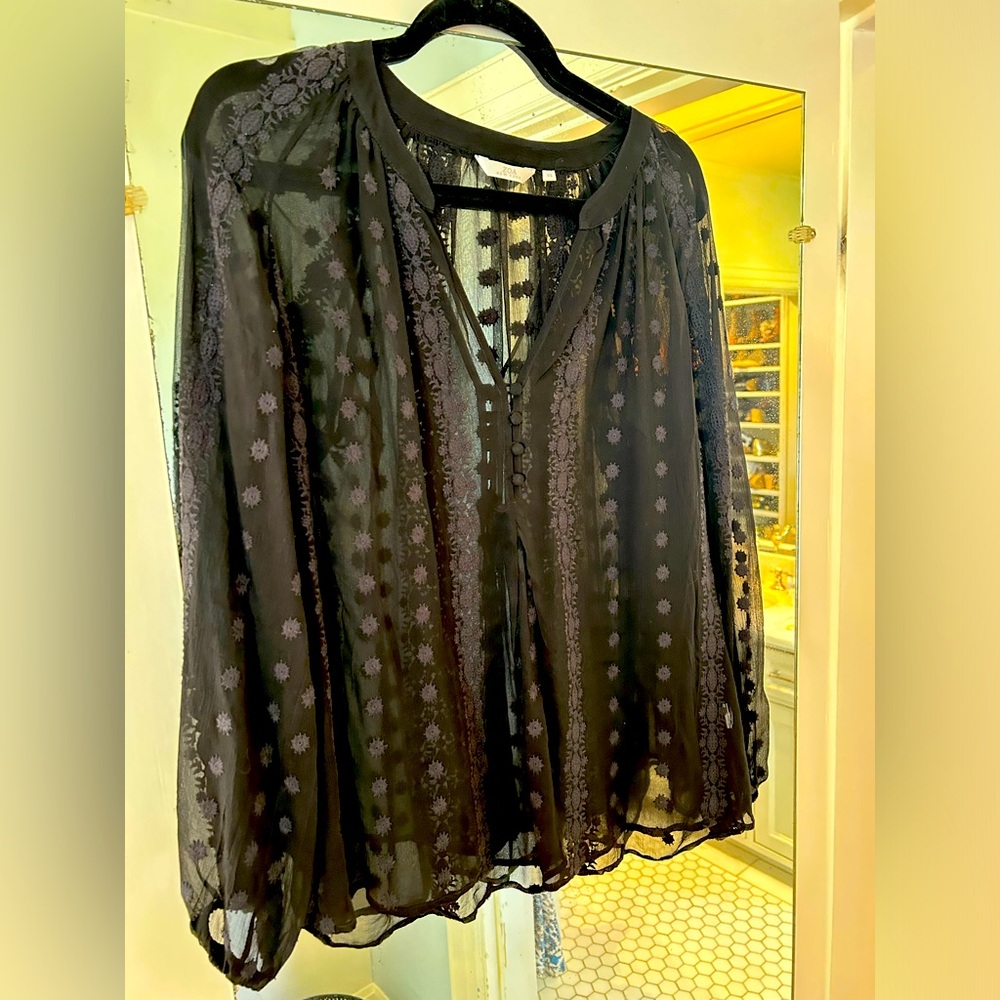 Beautiful sheer black blouse